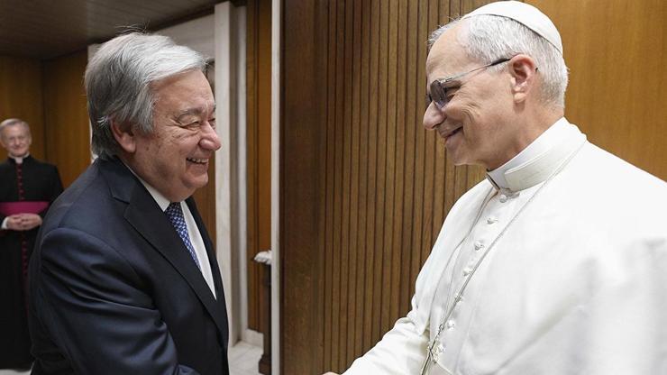 SON DAKİKA HABERİ: Papa 14’üncü Leo, BM Genel Sekreteri Guterres ile bir araya geldi