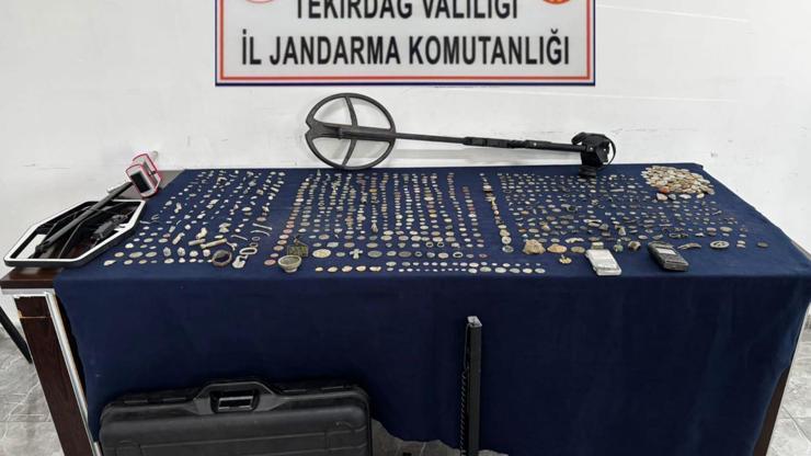 Tekirdağda 1014 tarihi sikke ve obje ele geçirildi