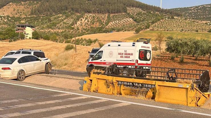 Gaziantep’te otomobil ile biçerdöver çarpıştı: 3 yaralı