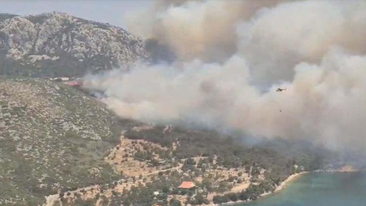 İzmirde orman yangını: Ekipler müdahale ediyor