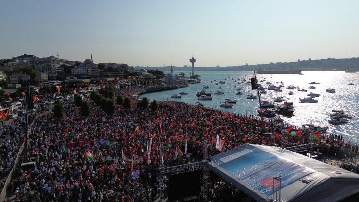 İstanbul- Üsküdarda Özgür Gazze Mitingi düzenlendi