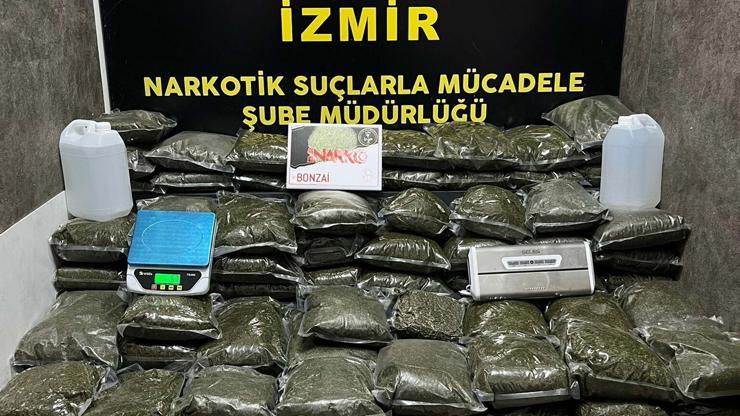 İzmirde evde 126 kilo 100 gram bonzai ele geçirildi