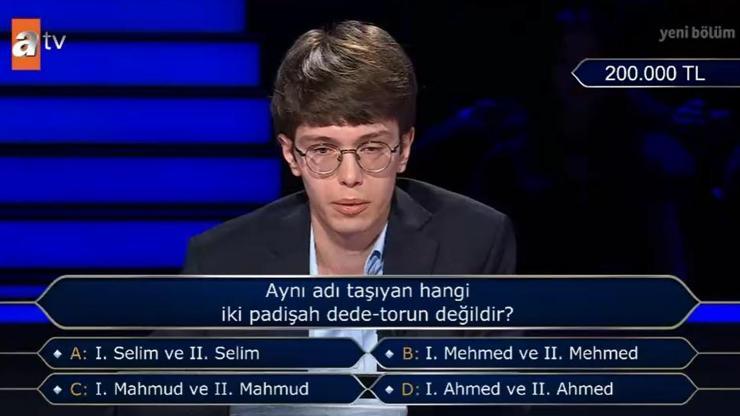 Aynı adı taşıyan hangi iki padişah dede torun değildir Kim Milyoner Olmak İsterde iki padişah sorusu