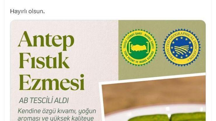 Gaziantep fıstık ezmesine ABden coğrafi işaret tescili