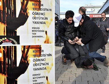 Rektör afişe kızdı: 20 gözaltı