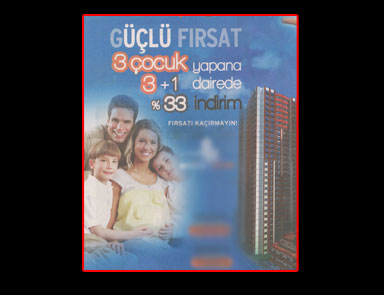 3 çocuk yapana %33 indirim