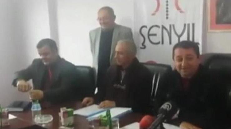 Tokatsporun basın toplantısında soda kazası