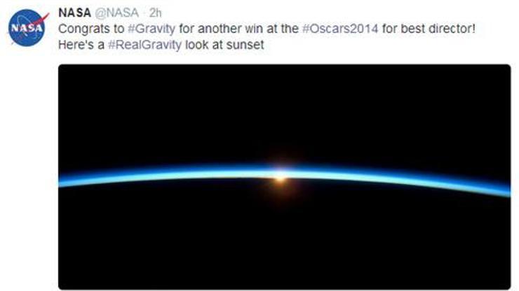 NASAdan sürpriz Oscar tebriği