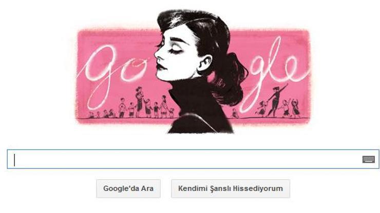 Googledan Audrey Hepburn doodleı