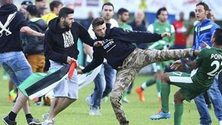 Lille-Maccabi Haifa maçında Filistin bayraklı İsrail protestosu