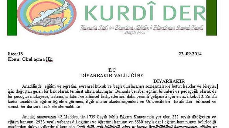 Kürtçe okul için resmi başvuru yapıldı