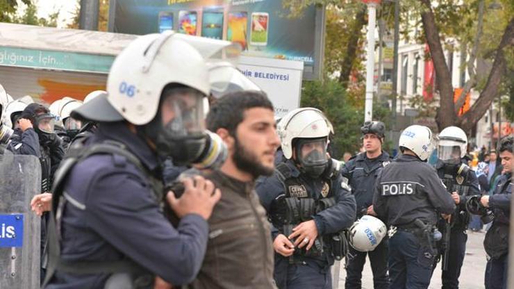 Ankaradaki maden protestosuna müdahale