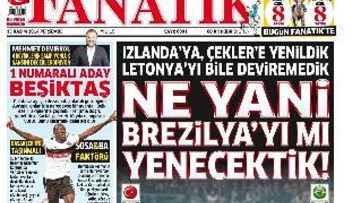 Türk basınından caps gibi Türkiye - Brezilya manşetleri