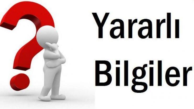 Bu bilgiler işinize yarayacak