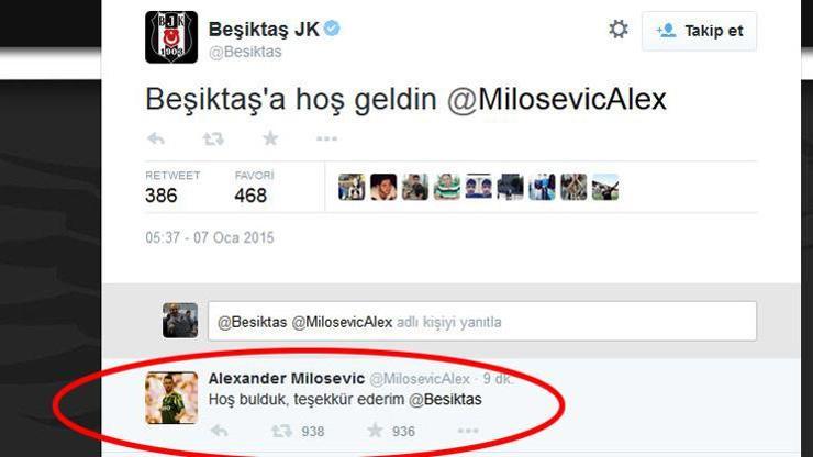 Yeni Beşiktaşlı Milosevicten ilk mesaj: Hoş bulduk