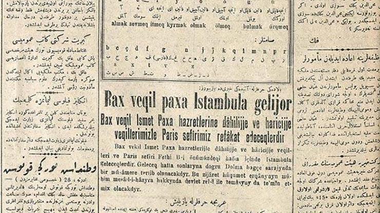 Türkiyenin Latin alfabesiyle yayımlanan ilk haberi