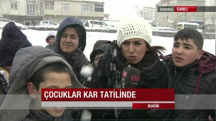 CNN TÜRK muhabirinin çocuklarla kar imtihanı