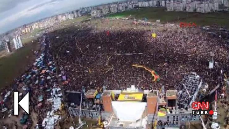 Diyarbakırdaki nevruz kutlamaları havadan görüntülendi