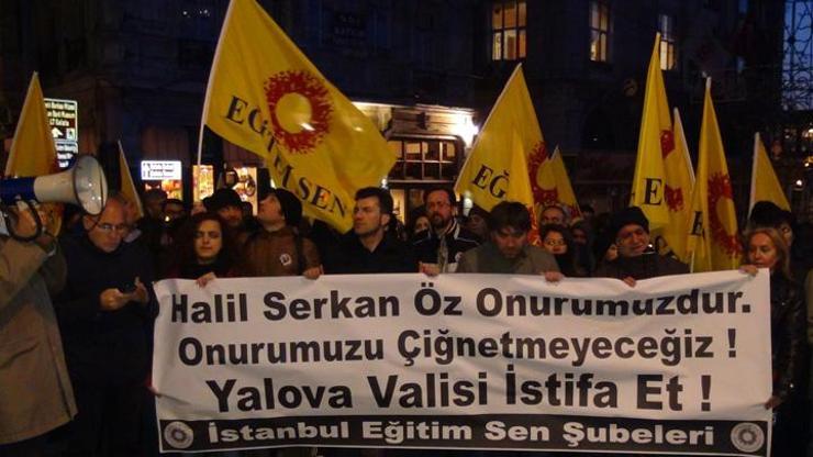 Taksimde Yalova Valisini protesto