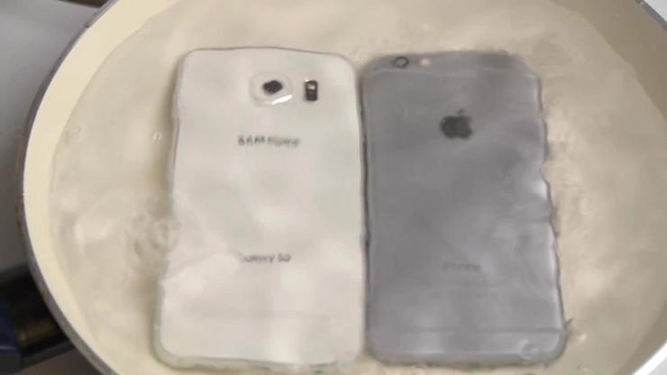 Galaxy S6 ve iPhone 6 kaynatma testi