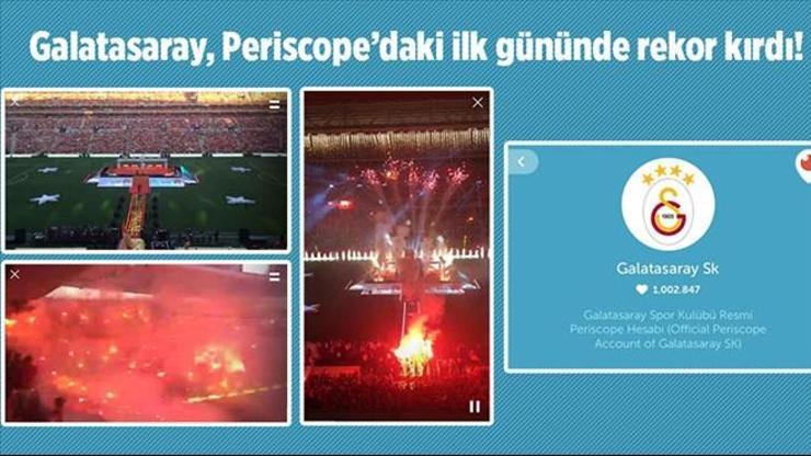 Galatasaray, Periscopetaki ilk gününde rekor kırdı
