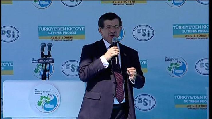 Başbakan Davutoğlu, KKTCye su temin projesi açılış töreninde konuştu