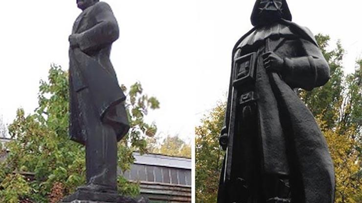 Ukraynada Lenin heykelini Darth Vadera dönüştürdüler