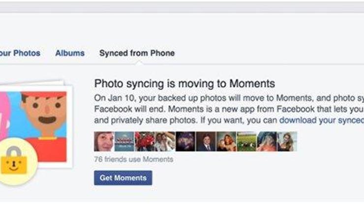 Facebook, kullanıcılarına Moments’i zorunlu kılıyor