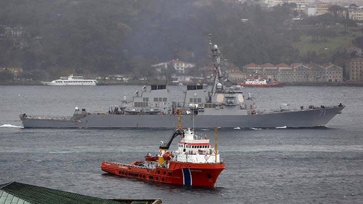 ABD gemisi de İstanbul Boğazından tetikte geçti