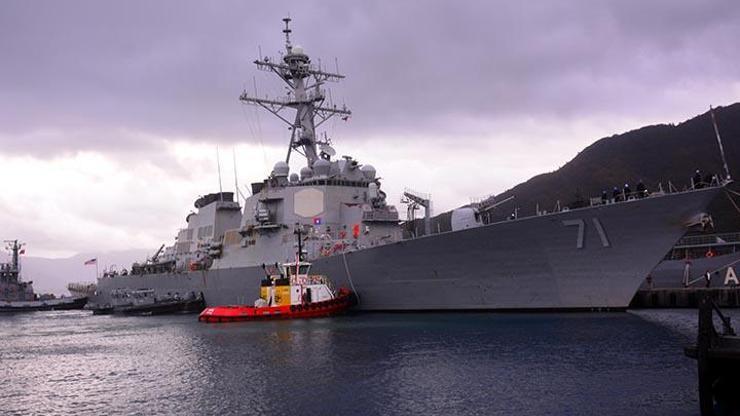 Doğu Akdenizdeki ABD savaş gemisi ikmal için Aksazda