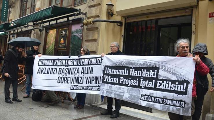 Beyoğlu Kent Savunması Narmanlı Han için eylemdeydi