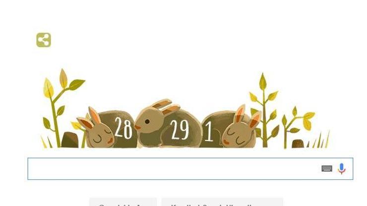 Googledan eğlenceli 29 Şubat doodleı