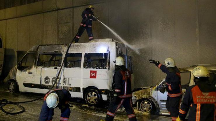 İstanbulda 3 ilçede 23 araç kundaklandı
