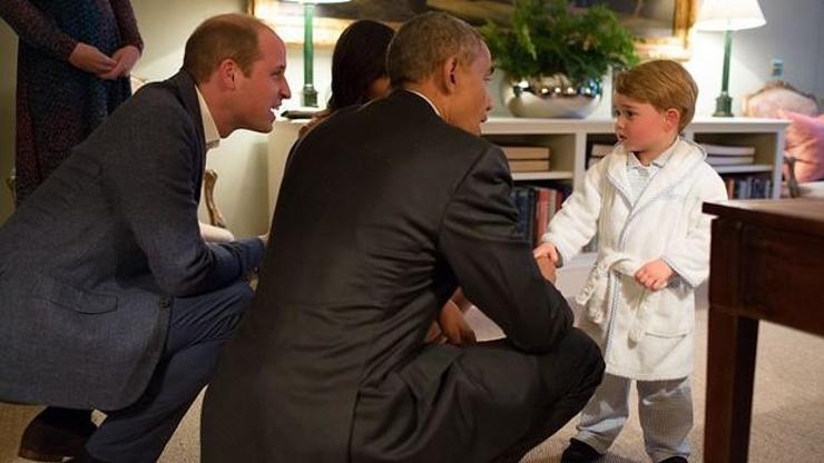 Prens George Obamayı böyle karşıladı