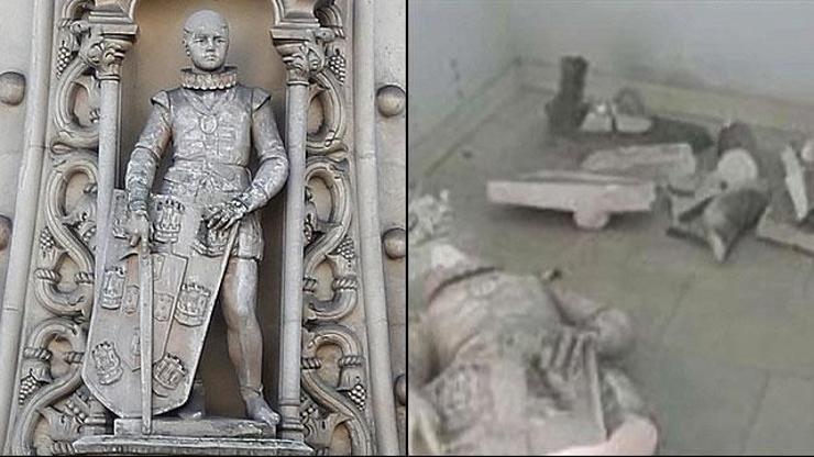 Selfie çekerken 126 yıllık heykeli paramparça etti