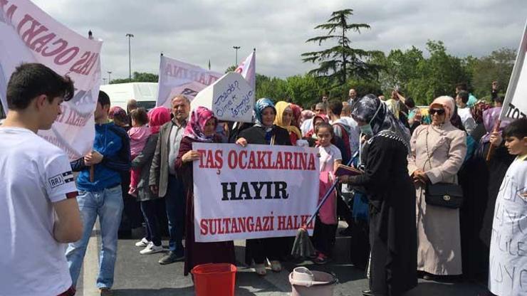 İstanbulda taş ocakları protestosu