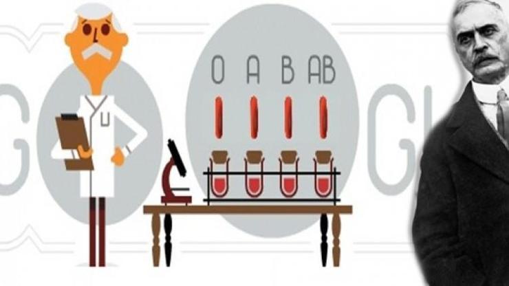 Googledan bir doodle da Karl Landsteinere