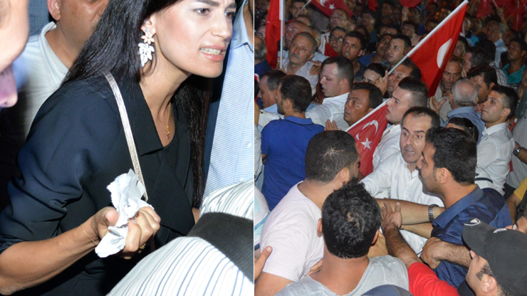 Demokrasi nöbetinde AK Partililer ile CHPliler arasında kavga
