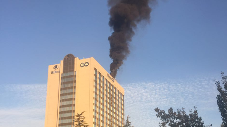 Ankarada Hilton otelinde yangın