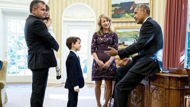 Obamaya küçük misafir