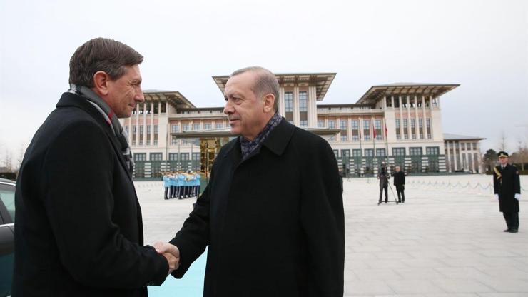 Cumhurbaşkanı Erdoğan, Slovenya Cumhurbaşkanı Pahoru resmi törenle karşıladı