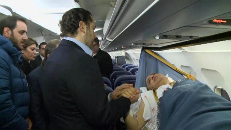 Ortaköyde yaralanan Lübnanlıları Başbakan Hariri havalimanında karşıladı