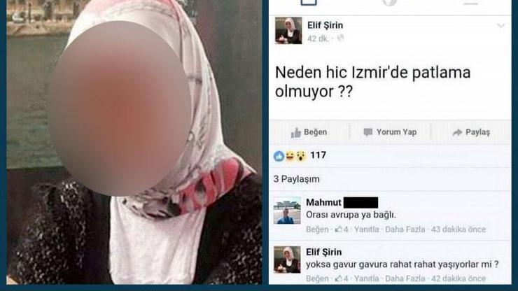 Neden İzmirde patlama olmuyor tweetini atan Elif Şirin ifade verdi