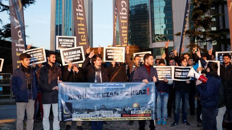 İsrailin ezan yasağı yasa tasarısı protesto edildi