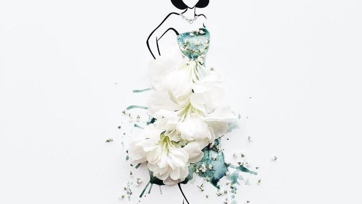 Çiçekten gömlek: Bu sanatçı, kıyafet yerine çiçek yaprakları kullanıyor