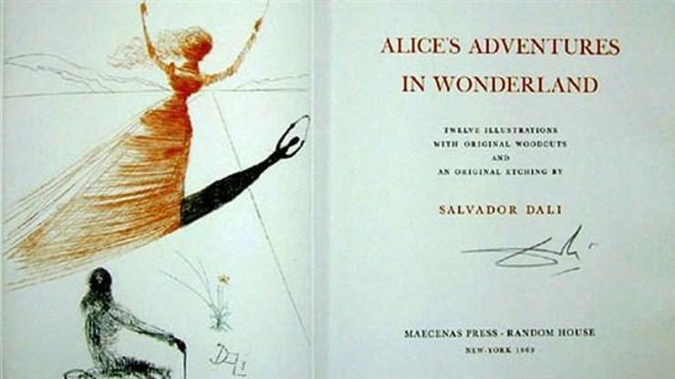 Salvador Dalinin Alice Harikalar Diyarında için yaptığı çizimler