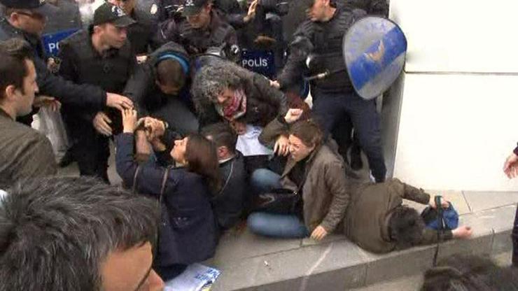 Ankaradaki oturma eylemine polis müdahalesi