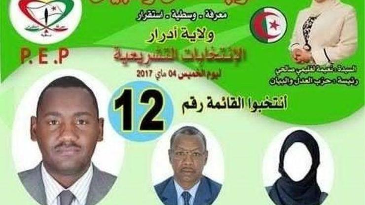 Cezayirde seçim afişlerinde kadın adaylar yerine temsili çarşaflı görselleri
