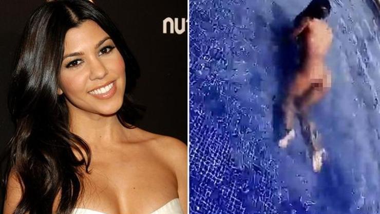 Kardashian çırılçıplak havuza girdi