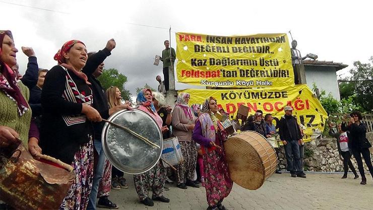 Köylülerden davullu maden ocağı protestosu